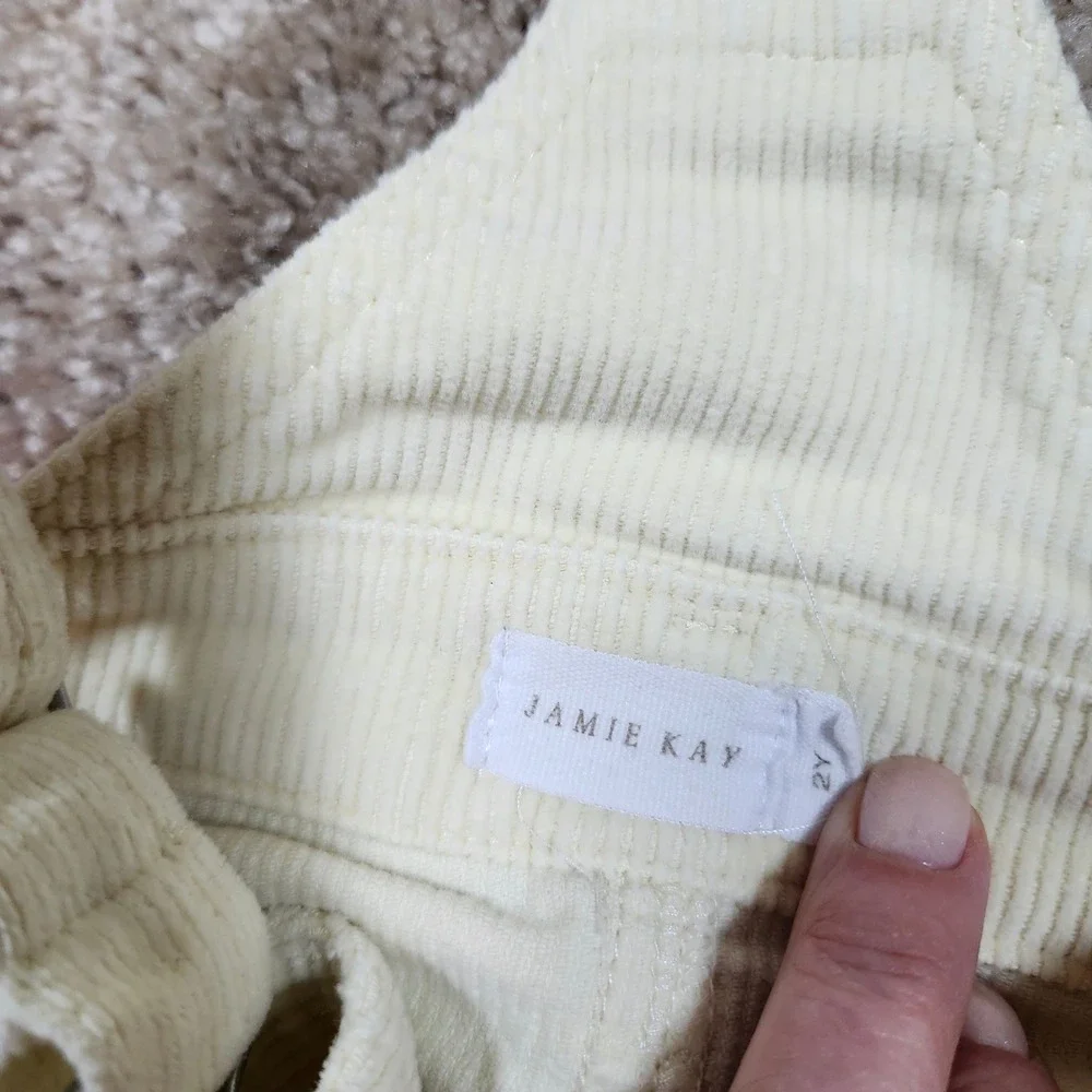 Jamie Kay Girls Butter Yellow Corduroy Pinafore Overall Dress Size‎ 2Y